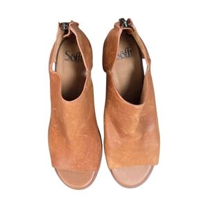 Sofft Tan Carleigh Peep Toe Bootie Sandals Women's Size 10